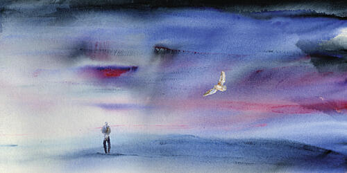 Dreamy Twilight Flight Art Print