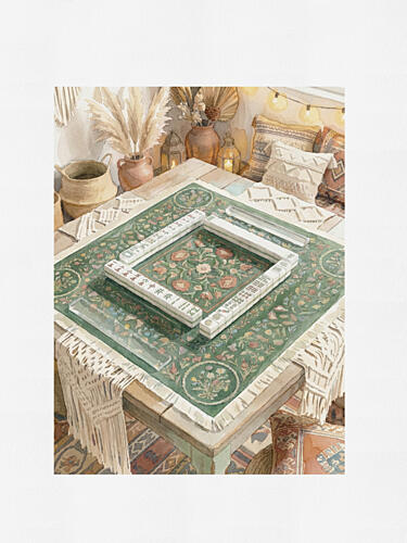 Cozy Mahjong Game Art déco reproduction