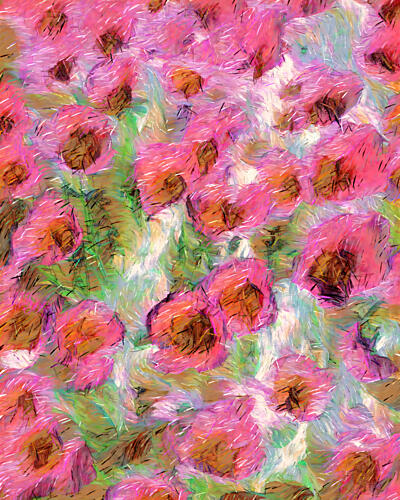Dreamy Pink Blooms Art déco reproduction