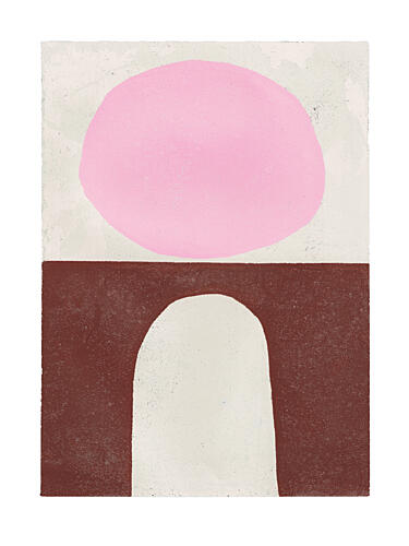 Pink Brown Forms Art déco reproduction