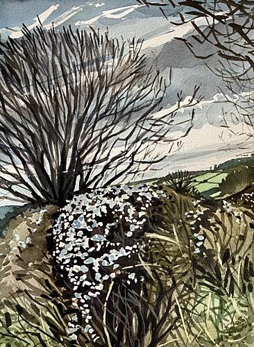 Winter Countryside Bloom Art Print
