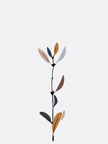 Elegant Plant Drawing Art déco reproduction