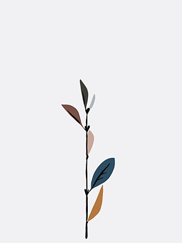 Minimalist Botanical Stem Art déco reproduction