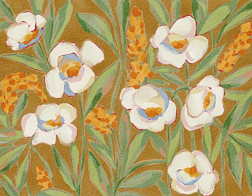 Vibrant Garden Blooms Art déco reproduction