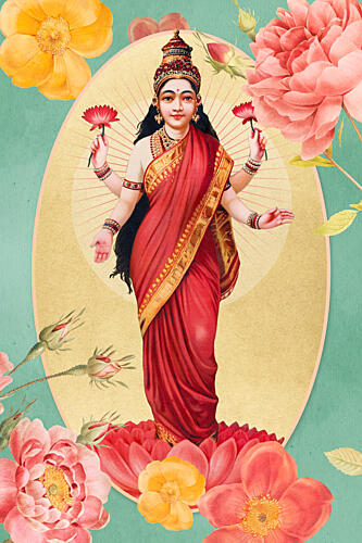 Divine Lakshmi Bloom Art déco reproduction