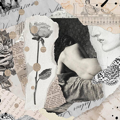 Sensual Rose Collage Art Print
