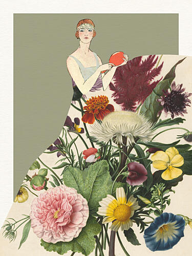 Flapper Floral Fashion Art déco reproduction