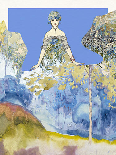 Elegant Lady Dreamscape Art déco reproduction