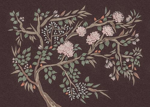 Pink Flowering Tree Art déco reproduction