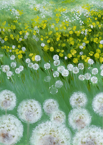 Dandelion Meadow Dreams Art Print