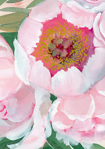 Pink Peony Blossom Art déco reproduction