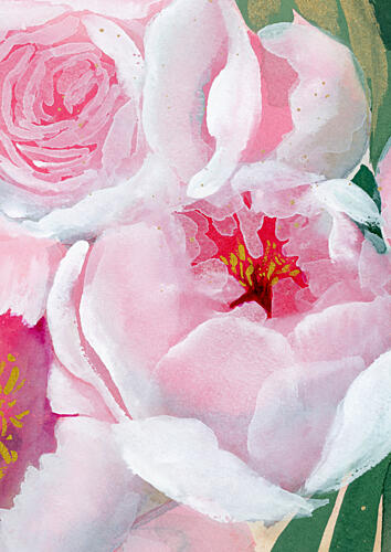 Soft Pink Peony Bloom Art déco reproduction