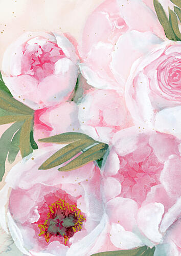 Blush Pink Peonies Art déco reproduction