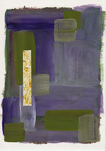 Abstract Purple Green Blocks Art Print