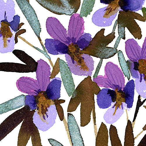Vibrant Watercolor Blooms Art déco reproduction