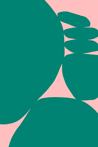 Soft Green Pink Forms Art Print