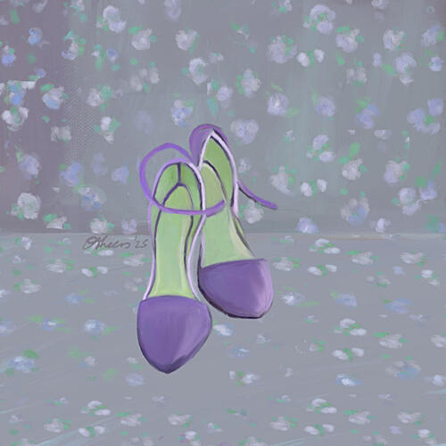 Dainty Purple Green Heels Art déco reproduction
