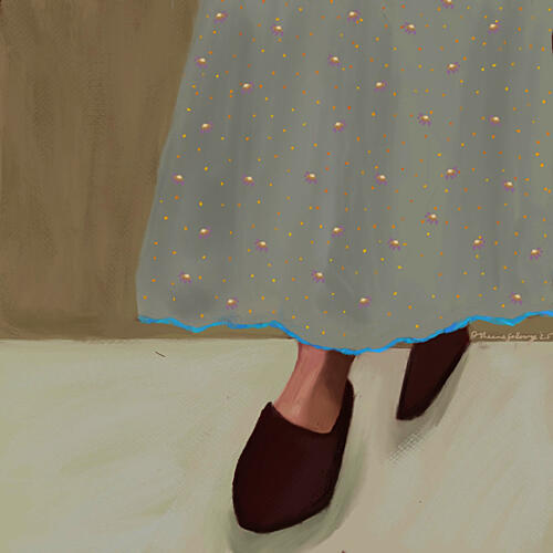 Walking in Polka Dots Art déco reproduction