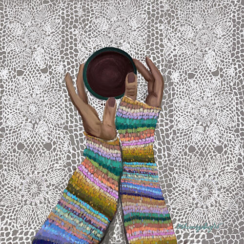 Cozy Knit Comfort Art Print by Osheensgallery