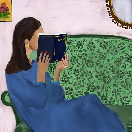 Peaceful Reading Moment Art déco reproduction