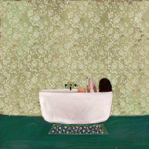A Peaceful Soak Art déco reproduction