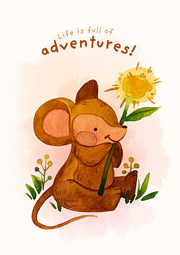 Whimsical Mouse Adventure Art Print