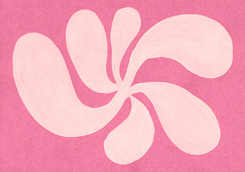 Soft Pink Organic Flow Art déco reproduction