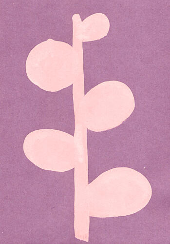Pink Botanical Growth Art déco reproduction