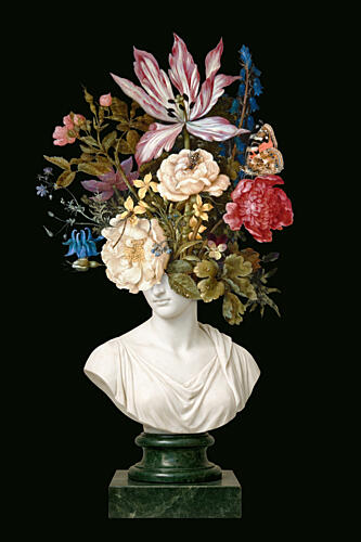 Elegant Floral Bust Art déco reproduction