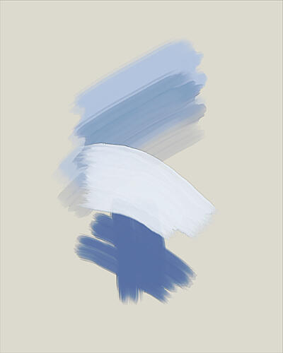 Calm Blue Strokes Art déco reproduction