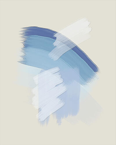 Modern Blue Brushstrokes Art déco reproduction