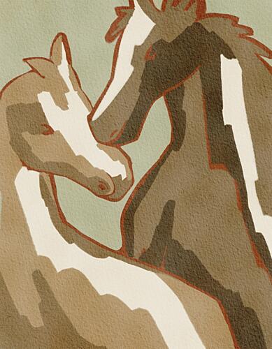 Horse Love Art déco reproduction