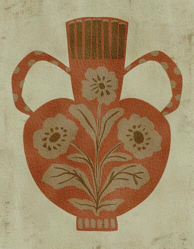 Rustic Floral Vase Art déco reproduction