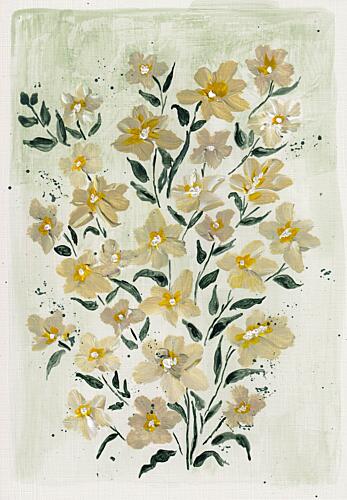 Delicate Yellow Blooms Art déco reproduction