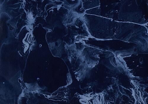 Deep Blue Abstract Flow Art déco reproduction