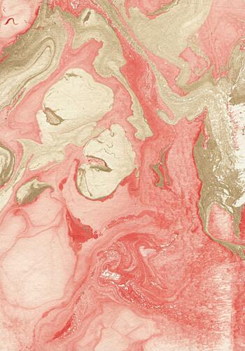 Elegant Coral Gold Swirl Gold Print