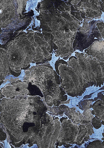Dark Marbled Blue Flow Art déco reproduction