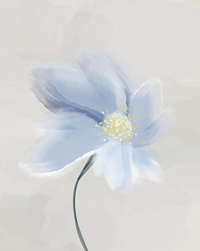 Soft Blue Bloom Art déco reproduction