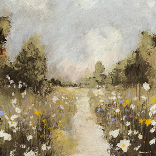 Wildflower Meadow Path Impressionist Print