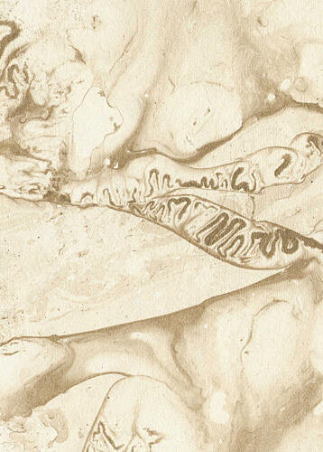Organic Sepia Flow Art déco reproduction