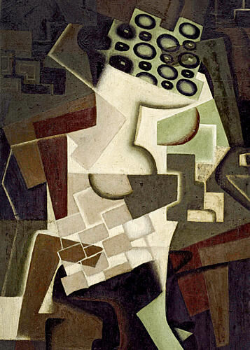 Fruit Dish on a Checkered Tablecloth 1917 Art déco reproduction