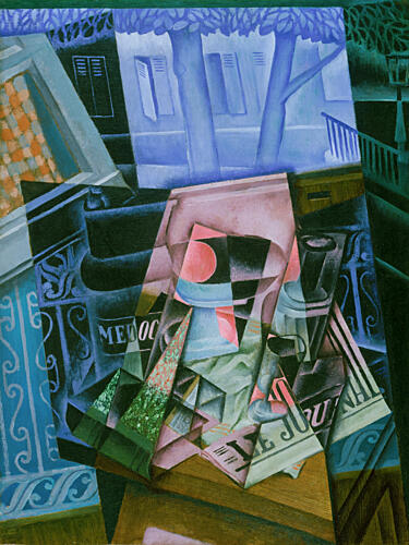 Juan Griss Still Life Before an Open Window, Place Ravignan 1915 Art Print