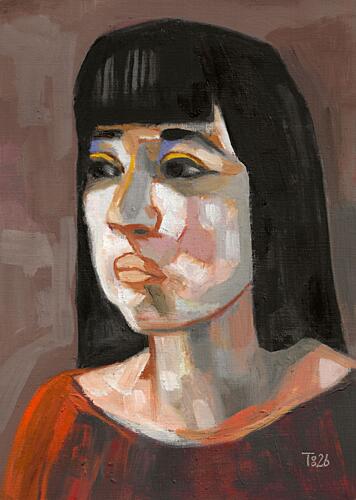 Expressive Woman Portrait Art déco reproduction