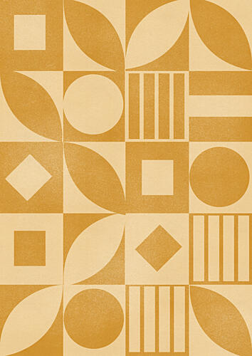 Abstract Golden Shapes Art déco reproduction