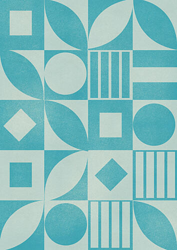 Mid Century Geometric Shapes Art déco reproduction