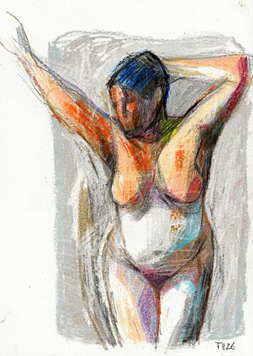 Expressive Female Nude Dance Print