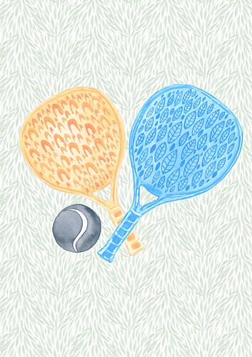Beach Tennis Paddles Art déco reproduction