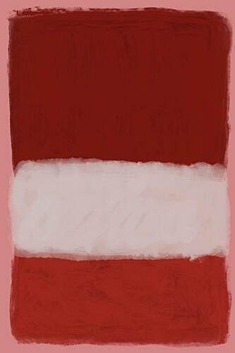 Red White Color Blocks Art déco reproduction