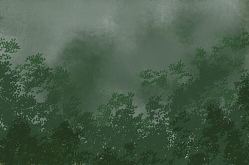 Misty Forest Canopy Art déco reproduction