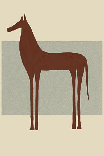 Minimalist Brown Horse Art déco reproduction
